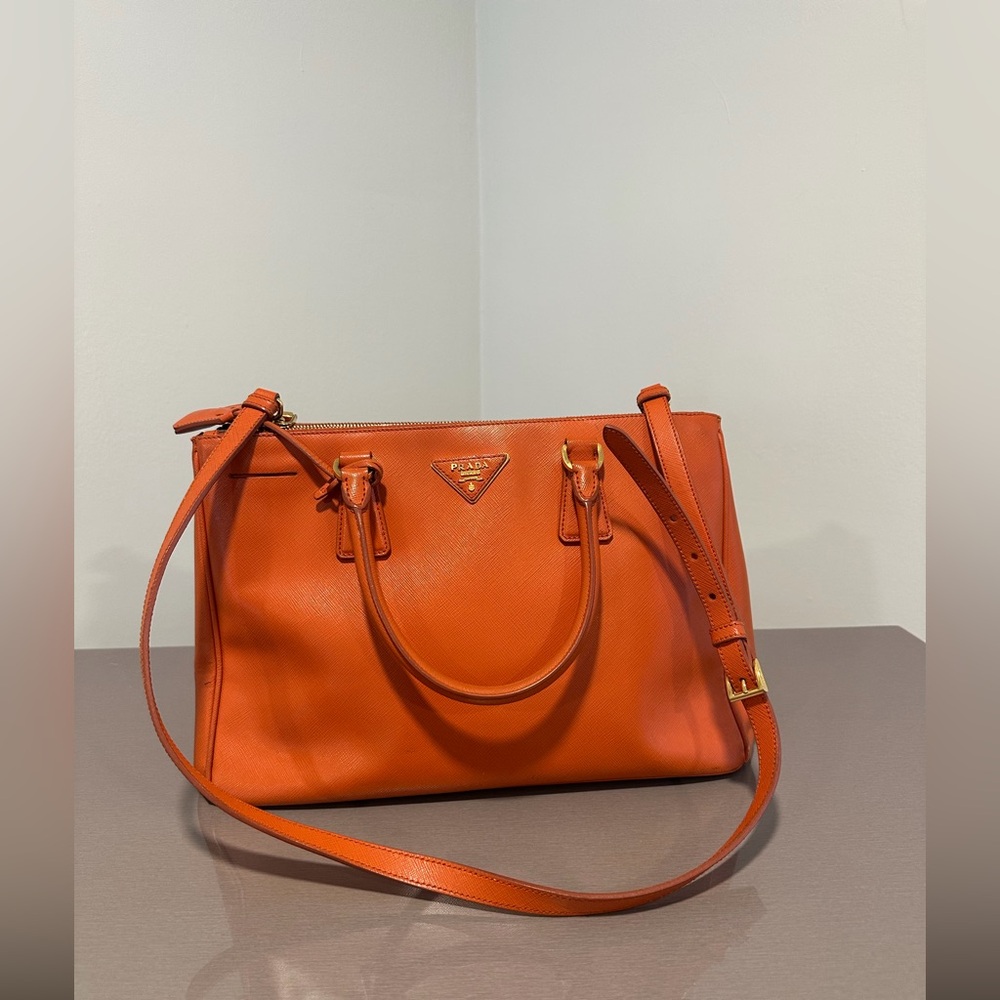 Prada Vibrant Orange Leather Satchel - Picture 3 of 9